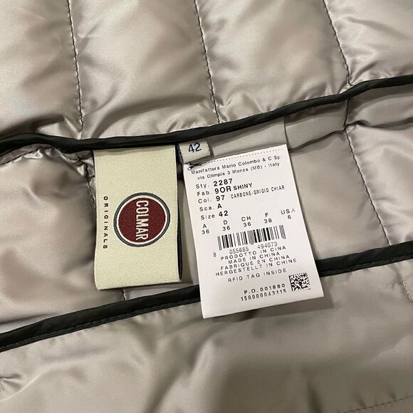 Colmar iridescent down puffer  jacket with side opening natural feather pudding - Picture 6 of 13